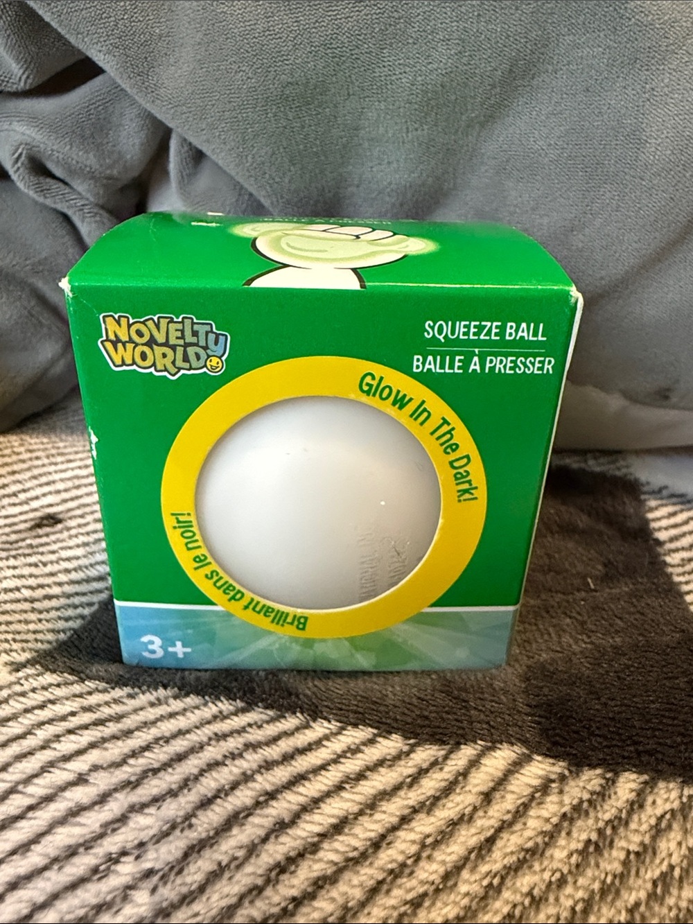 Glow-in-the-Dark White Squeeze Ball